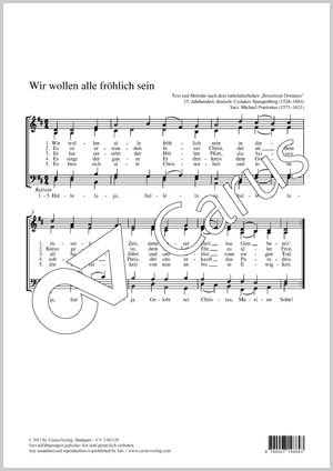 Wir wollen alle fröhlich sein Partitur, Einzelausgabe aus Chorbuch