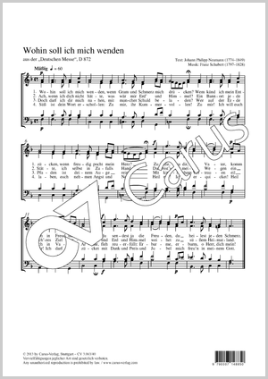 Wohin soll ich mich wenden aus: Deutsche Messe Partitur, Einzelausgabe aus Chorbuch, In dieser Ausgabe / in this edition: Coro SATB