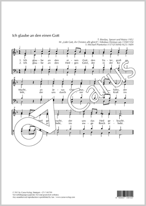 Ich glaube an den einen Gott Partitur, Einzelausgabe aus Chorbuch
