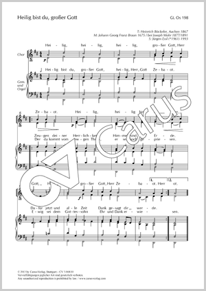 Heilig bist du, großer Gott Überchor Partitur, Einzelausgabe aus Chorbuch