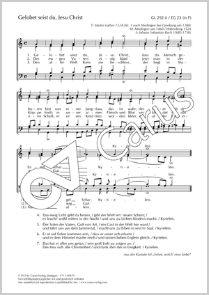 Johann Sebastian Bach: Gelobet seist du, Jesus Christ - Noten | Carus-Verlag
