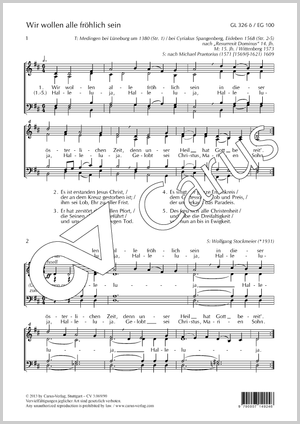 Wir wollen alle fröhlich sein Partitur, Einzelausgabe aus Chorbuch