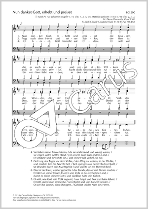 Nun danket Gott, erhebt und preiset Partitur, Einzelausgabe aus Chorbuch