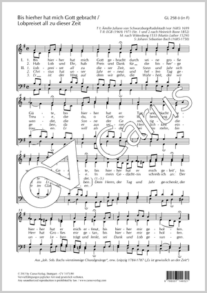 Bis hierher hat mich Gott gebracht aus "Joh. Seb. Bachs vierstimmige Choralgesänge" Score, separate edition from a choral collection