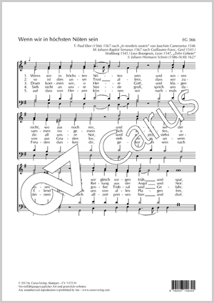 Wenn wir in höchsten Nöten sein Partitur, Einzelausgabe aus Chorbuch, In dieser Ausgabe / in this edition: Coro SATB