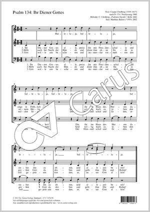 Ihr Diener Gottes Score, separate edition from a choral collection