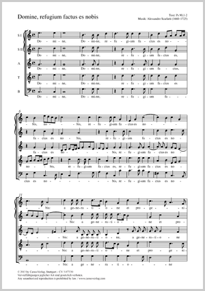 Domine, refugium factus es nobis Partitur, Einzelausgabe aus Chorbuch
