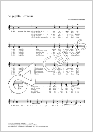 Sei gegrüßt, Herr Jesu Partitur, Einzelausgabe aus Chorbuch