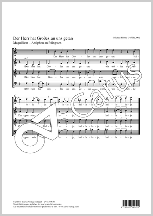Der Herr hat großes an uns getan Magnificat - Antiphon an Pfingsten Partitur, Einzelausgabe aus Chorbuch