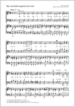 My soul doth magnify the Lord Partitur, Einzelausgabe aus Chorbuch