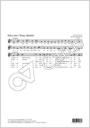 Salva nos Score, separate edition from a choral collection