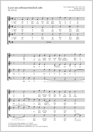 Lasst uns erfreuen herzlich sehr Score, separate edition from a choral collection