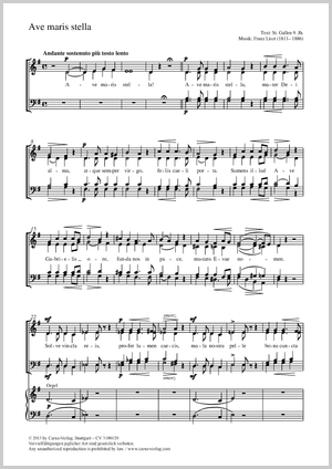 Ave maris stella Partition, édition séparée avec recueil de musique chorale