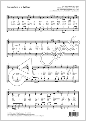 Nun ruhen alle Wälder Score, separate edition from a choral collection