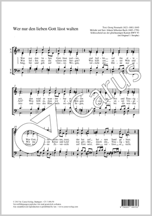Johann Sebastian Bach: Wer nur den lieben Gott läßt walten - Noten | Carus-Verlag