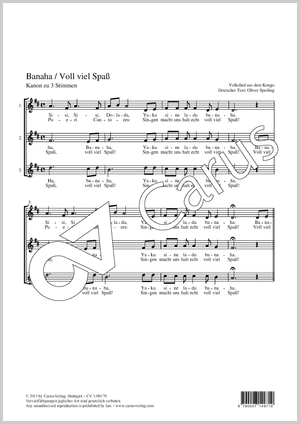Banaha (Voll viel Spaß) Score, separate edition from a choral collection