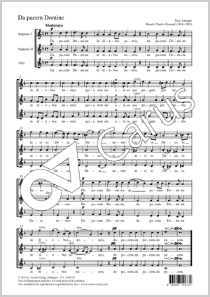 Da pacem Domine Partitur, Einzelausgabe aus Chorbuch