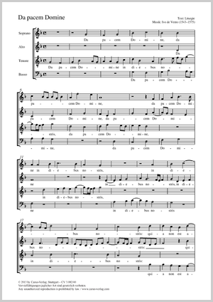 Ivo de Vento: Da pacem Domine - Noten | Carus-Verlag