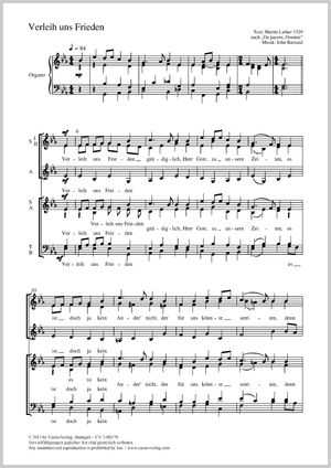 Verleih uns Frieden Score, separate edition from a choral collection