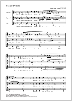 Daniel Friderici Cantate Domino Sheet Music Buy Choral Sheet Music