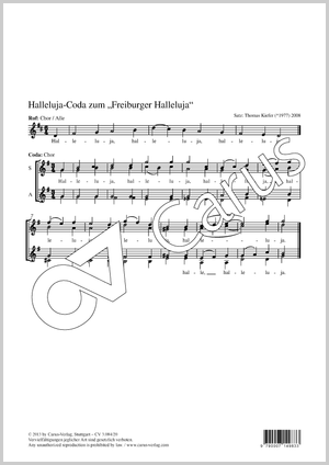 Halleluja-Coda zum »Freiburger Halleluja« Partition, édition séparée avec recueil de musique chorale