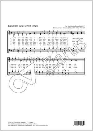 Heinrich Schütz: Lasst uns den Herren loben - Noten | Carus-Verlag