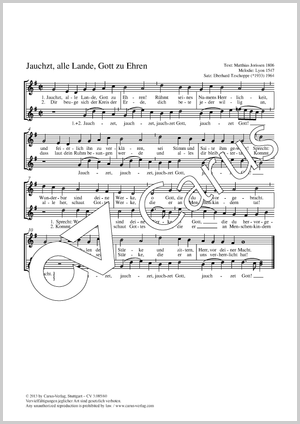 Eberhard Tzschoppe: Jauchzt, alle Lande, Gott zu Ehren - Noten | Carus-Verlag