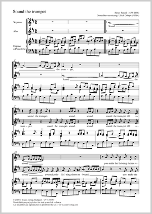 Henry Purcell: Sound the trumpet - Noten | Carus-Verlag
