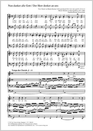Thumbnail: Heinrich von Herzogenberg / Konrad Klek (arr.): Nun danket alle Gott / Der Herr denket an uns