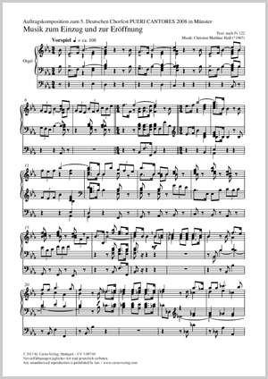 Musik zum Einzug und zur Eröffnung Score, separate edition from a choral collection