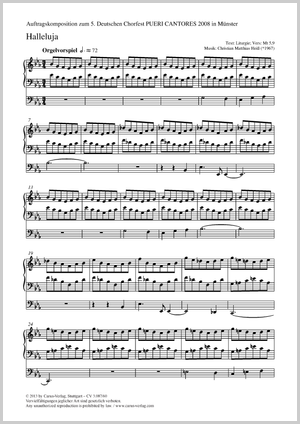 Halleluja Score, separate edition from a choral collection