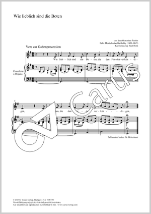 Wie lieblich sind die Boten aus dem Oratorium "Paulus" Partitur, Einzelausgabe aus Chorbuch