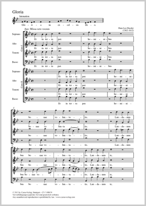 Hans Leo Hassler: Gloria - Noten | Carus-Verlag