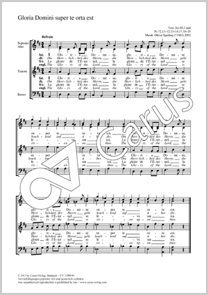 Gloria Domini super te orta est Partitur, Einzelausgabe aus Chorbuch