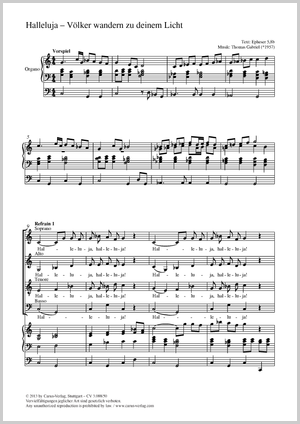 Halleluja - Völker wandern zu deinem Licht Partitur, Einzelausgabe aus Chorbuch