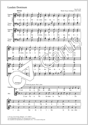 Laudate Dominum Partitur, Einzelausgabe aus Chorbuch