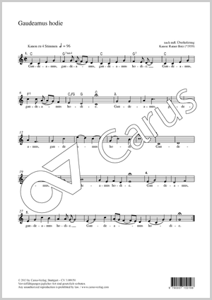Gaudeamus hodie Partitur, Einzelausgabe aus Chorbuch