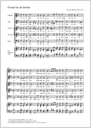 Thomas Tallis: O nata lux - Noten | Carus-Verlag