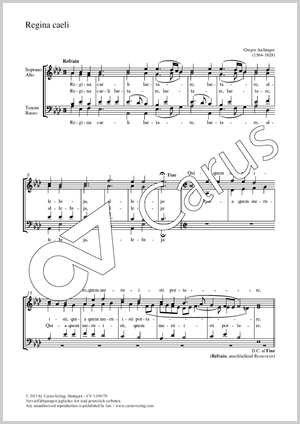 Gregor Aichinger: Regina caeli - Noten | Carus-Verlag