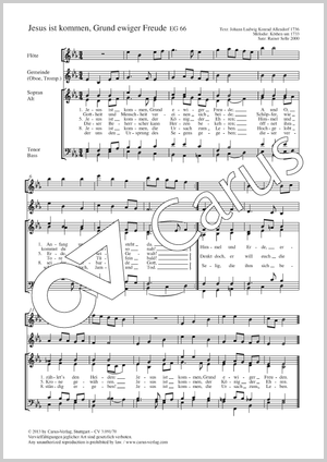 Jesus ist kommen, Grund ewiger Freude Score, separate edition from a choral collection