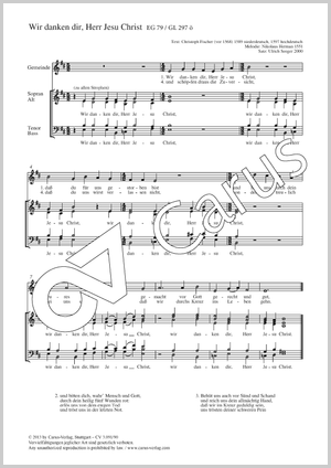 Wir danken dir, Herr Jesu Christ Score, separate edition from a choral collection
