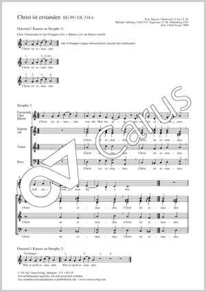 Christ ist erstanden Score, separate edition from a choral collection