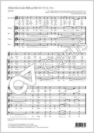 Allein Gott in der Höh sei Ehr Partition, édition séparée avec recueil de musique chorale