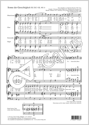 Sonne der Gerechtigkeit Partitur, Einzelausgabe aus Chorbuch