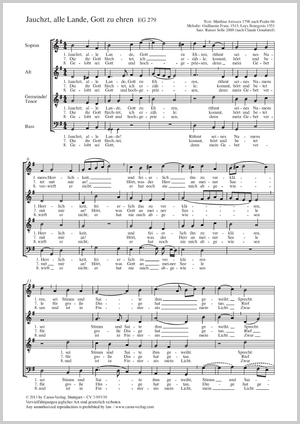 Jauchzt, alle Lande, Gott zu ehren Partitur, Einzelausgabe aus Chorbuch