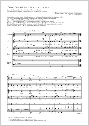 Großer Gott, wir loben dich Partition, édition séparée avec recueil de musique chorale
