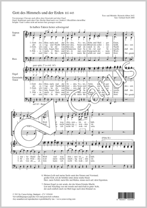 Gott des Himmels und der Erden Partitur, Einzelausgabe aus Chorbuch