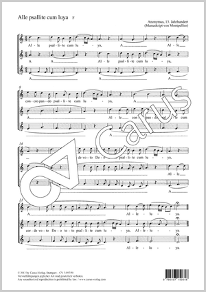 Alle psallite cum luya Score, separate edition from a choral collection
