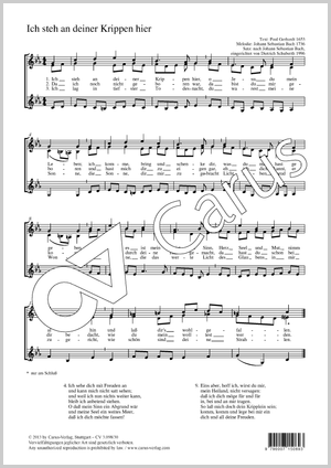 I stand beside thy cradle here Score, separate edition from a choral collection