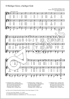 O Heiliger Geist, o heiliger Gott Partitur, Einzelausgabe aus Chorbuch